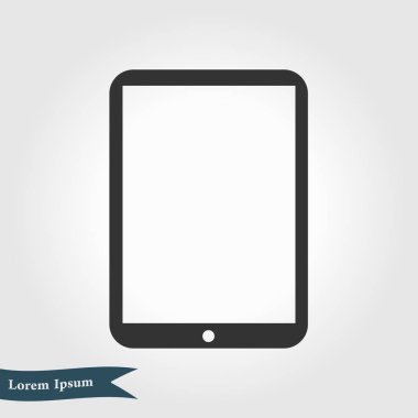 Modern dijital tablet Pc simgesi. Düz tasarım simgesi. EPS 10 vektör.