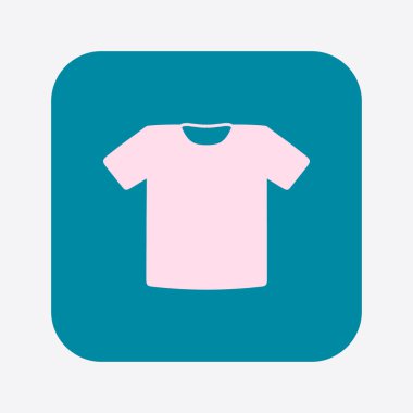 T-shirt işareti simgesi. Giysi sembolü. Düz tasarım stili.