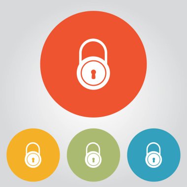 Kilit simgesi. Düz tasarım tarzı. Vektör EPS10.