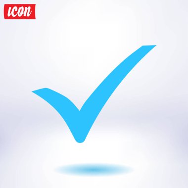 Onay işareti simgesi. Düz tasarım stili. Vektör Eps 10.