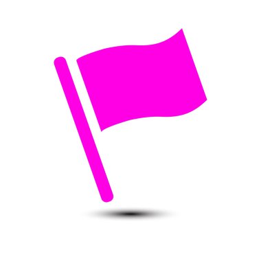 Bayrak simgesi. Yer belirleyici sembol. Düz tasarım biçimi.