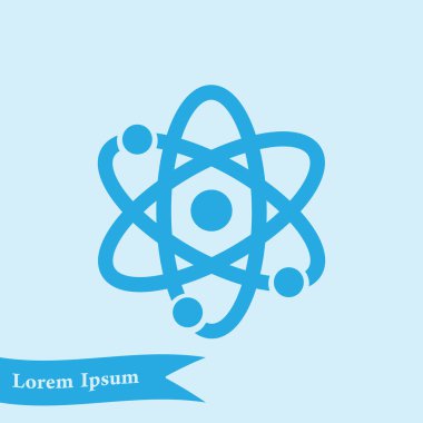 Atom işareti simbol. Atom parçası simgesi.