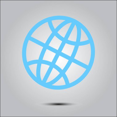 Küre simgesi. Düz tasarım.