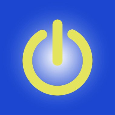 Güç işareti simgesi. Düz tasarım stili.  