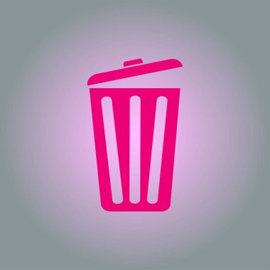 Çöp tenekesi simgesine, vektör eps10 çizim. Düz stil. 