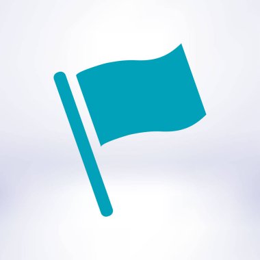 Bayrak simgesi. Yer belirleyici sembol. Düz tasarım biçimi.