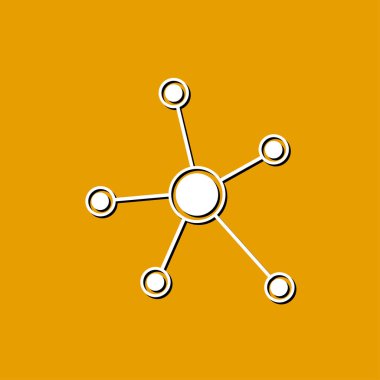 Sosyal ağ tek simge. Küresel teknoloji veya sosyal ağ.