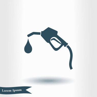 Benzin pompa meme işareti. Benzin istasyonu simgesi. Düz tasarım stili.