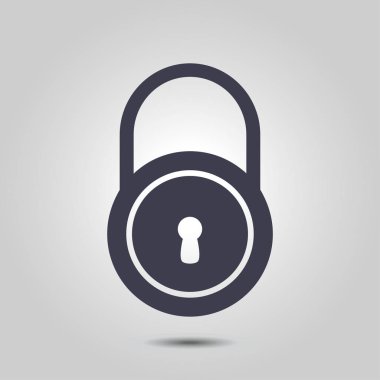 Kilit simgesi. Düz tasarım tarzı. Vektör EPS10.