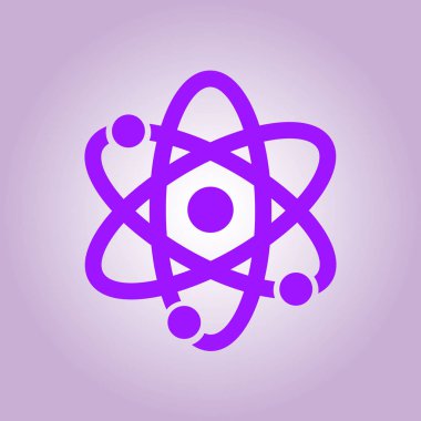 Atom işareti simbol. Atom parçası simgesi.