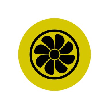 Egzoz vantilatörü simgesi. Havalandırma sembolü.