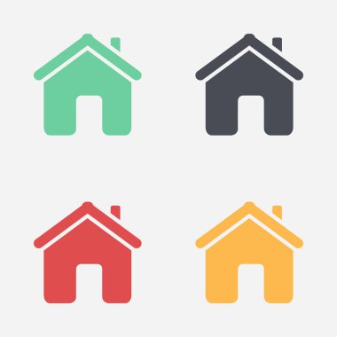 Düz stil vektör ev simgesini