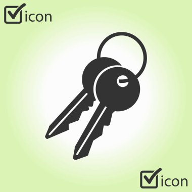 Anahtar simgesi. Kilit erkek. Güvenlik işareti. Düz tasarım stili.