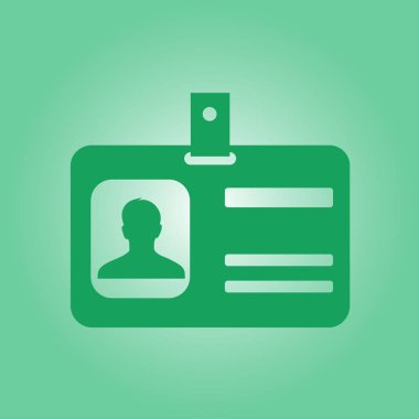 Kimlik kartı simgesi. Düz tasarım stili. EPS 10.