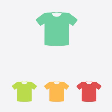 T-shirt işareti simgesi. Giysi sembolü. Düz tasarım stili.