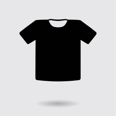 T-shirt işareti simgesi. Giysi sembolü. Düz tasarım stili.