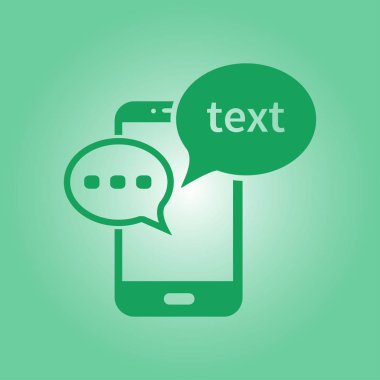 Mobil sohbet simgesi. Cep telefonu Web sohbet ve iletişim temsil eden.