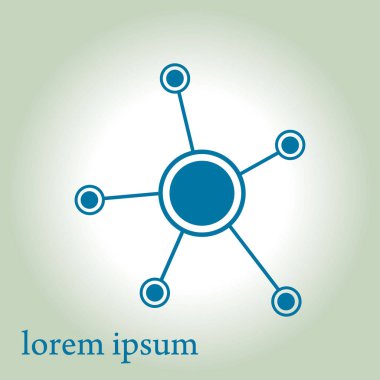 Sosyal ağ tek simge. Küresel teknoloji veya sosyal ağ.