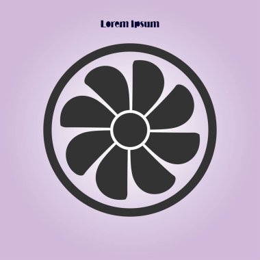 Egzoz vantilatörü simgesi. Havalandırma sembolü.