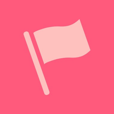 Bayrak simgesi. Yer belirleyici sembol. Düz tasarım biçimi.