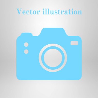 Fotoğraf makinesi simgesi. DSLR kamera simgesi. Dijital kamera. Düz tasarım biçimi. 