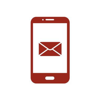 Akıllı telefon e- postası veya SMS simgesi. Mobil posta imzası simgesi.