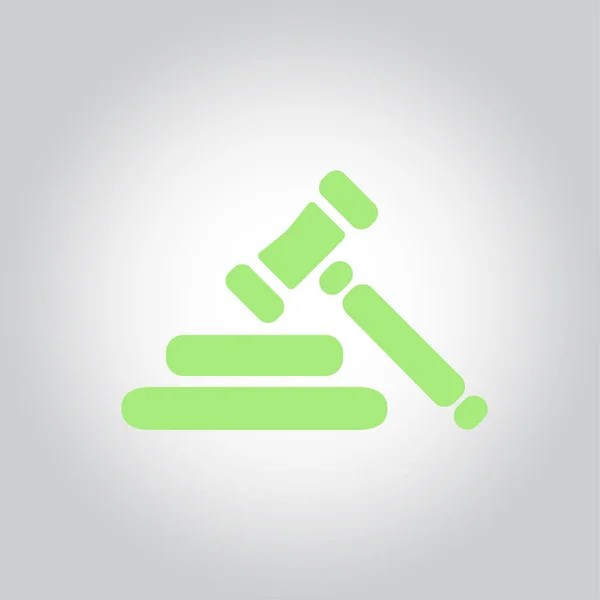 Auction Hammer Symbol Law Judge Gavel Icon Flat Design Style — Stock Vector