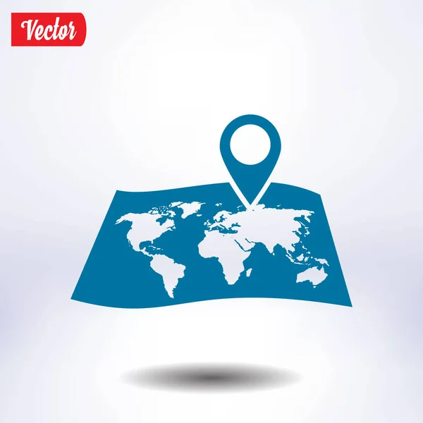 Mapa Con Icono Pin Mapa Simbol Navegación — Vector de stock