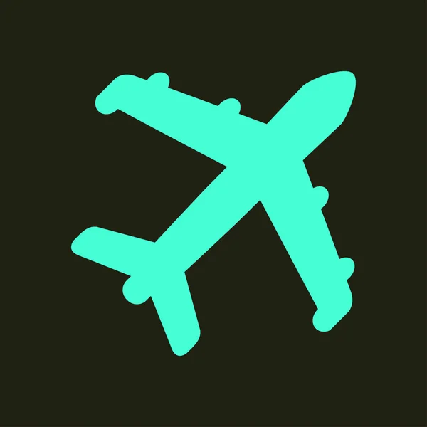 Ikona Roviny Cestovní Simbol Letadlo Letadlo Dolní Znamení — Stockový vektor