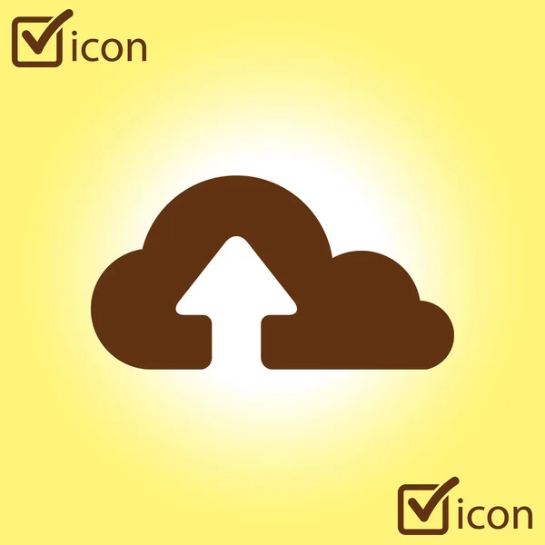 Upload Cloud Icon Upload Button Flat Design Style — Stock Vector