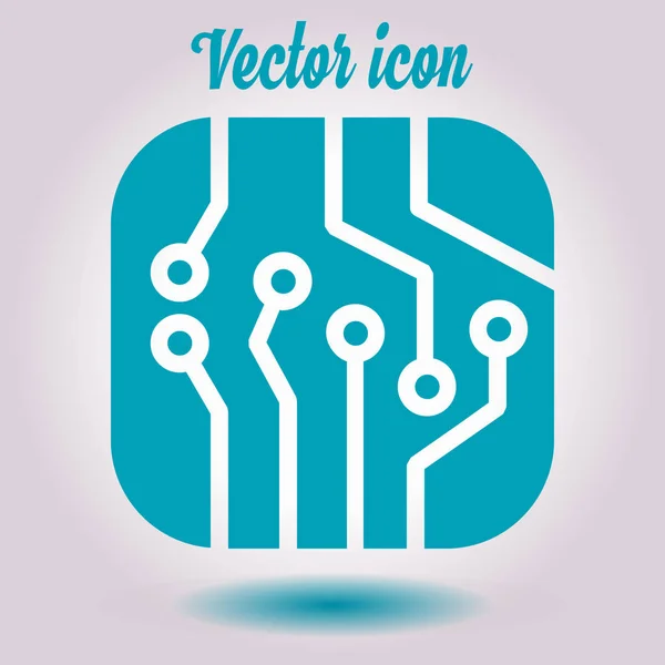 Leiterplattensymbol Technologie Schema Quadratischen Symbol Flacher Designstil — Stockvektor