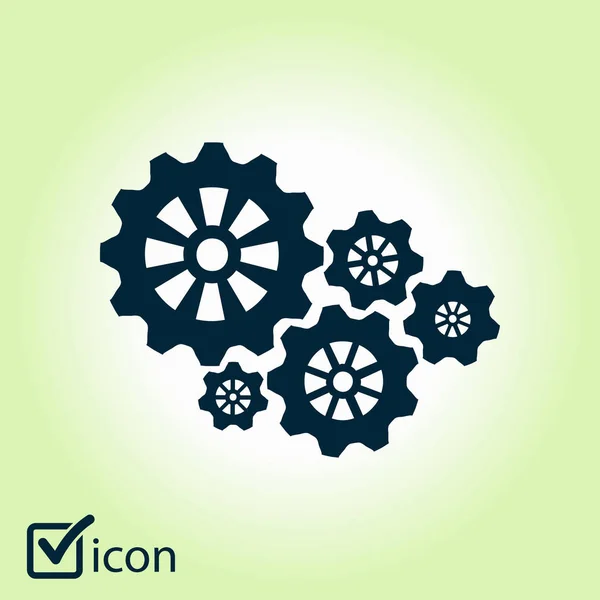 Icon Gears Flat Style — Stock Vector