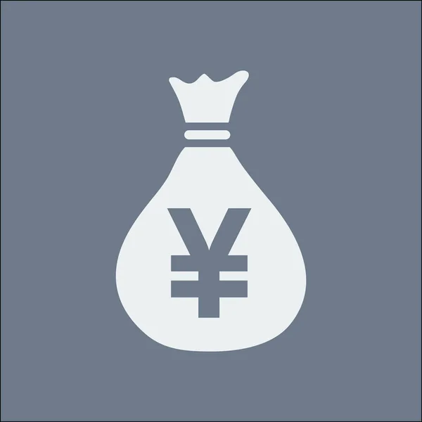 Geld Tas Pictogram Yen Jpy Toespraak Bubble Valutasymbool Platte Ontwerpstijl — Stockvector