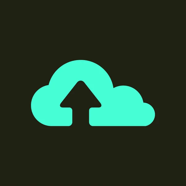 Hochladen Vom Cloud Symbol Upload Taste Flacher Designstil — Stockvektor