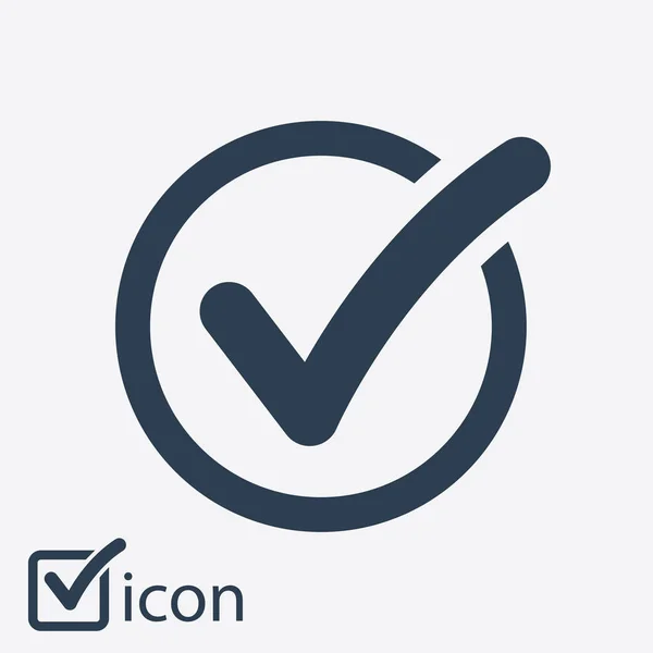 Bouton Liste Vérification Icône Cocher Dans Signe Rond — Image vectorielle