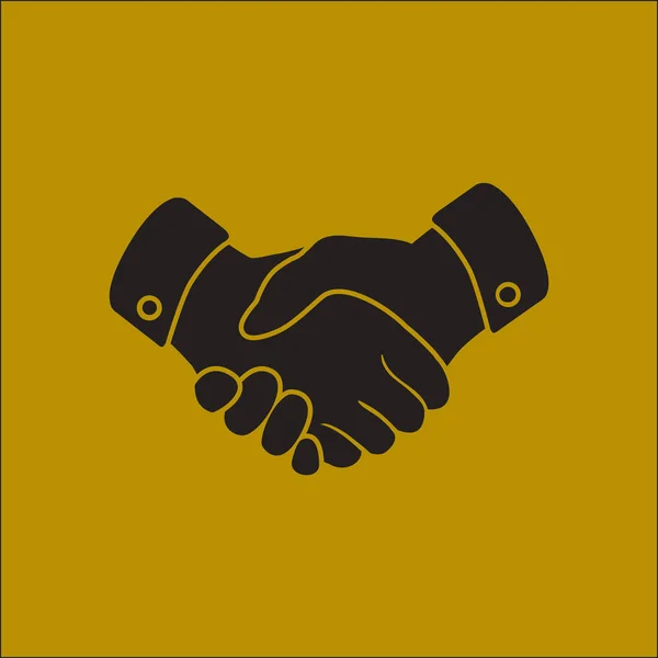Ikona Znak Uścisk Dłoni Symbol Sukcesu Biznesie Płaska Konstrukcja Stylu — Wektor stockowy