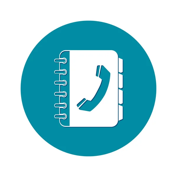 icono de la agenda telefónica en un moderno estilo plano aislado