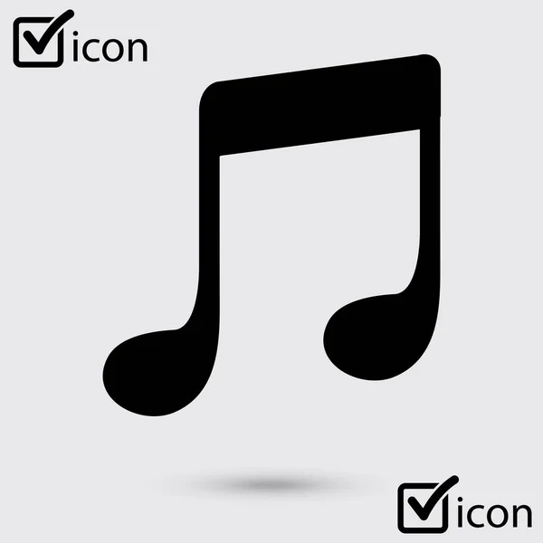 Music Note Icon Character Listening Song Flat Design Style — Stock Vector