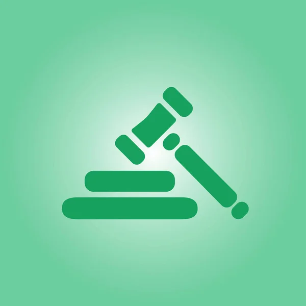 Simbolul Ciocanului Licitaţiei Judecătorul Drept Gavel Icon Design Plat Stil — Vector de stoc