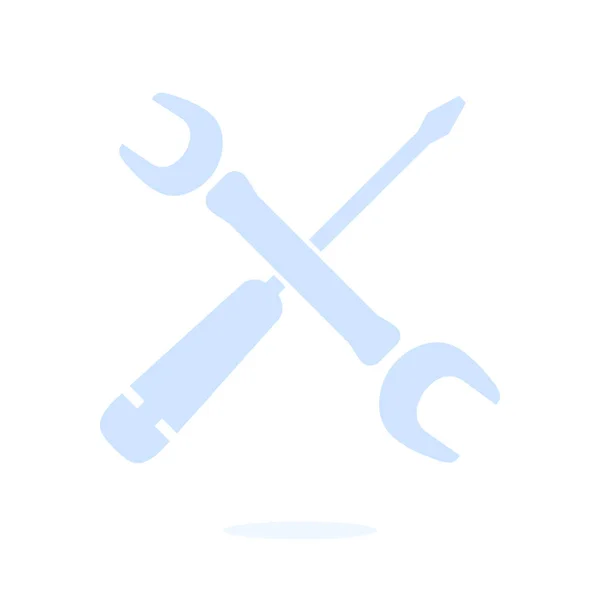 Reparatur Symbol Service Simbol Werkzeuge Singn Flacher Designstil — Stockvektor