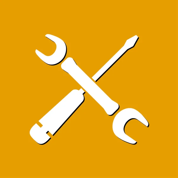 Icono Reparación Símbolo Servicio Herramientas Singn Estilo Diseño Plano — Vector de stock