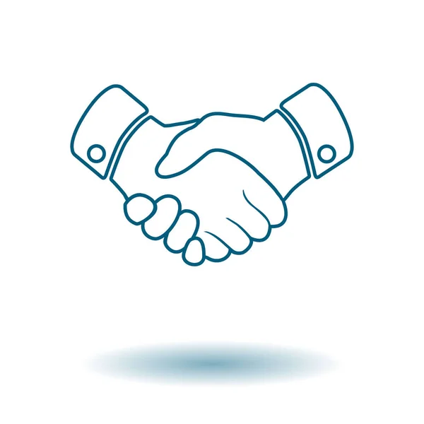Ikona Handshake Sign Symbol Úspěšného Podnikání Plochý Design Styl — Stockový vektor