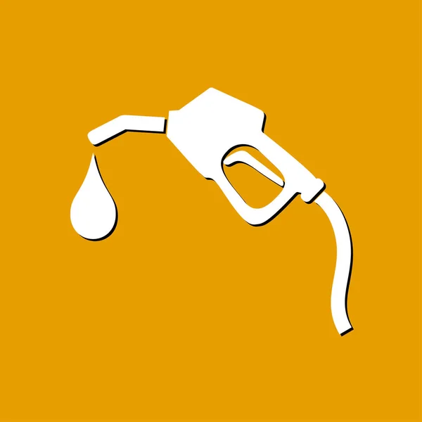 Gasoline Pump Nozzle Sign Gas Station Icon Flat Design Style — Stock Vector