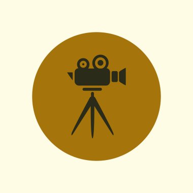 Sinema kamera simgesi. Düz tasarım stili. Vektör Eps 10.