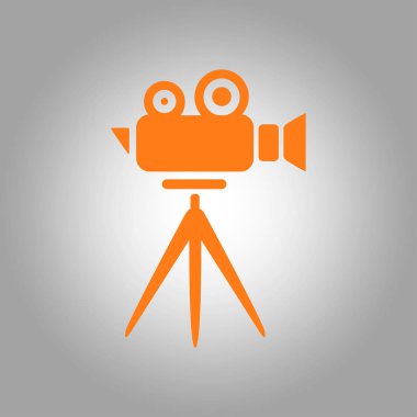 Sinema kamera simgesi. Düz tasarım stili. Vektör Eps 10.