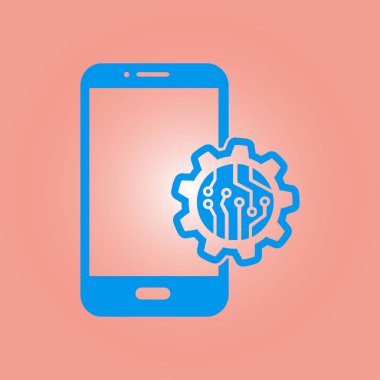 Teknolojik aygıt elektronik devre. Teknoloji düzeni kare simgesi. 