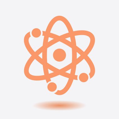 Atom işareti simbol. Atom parçası simgesi.