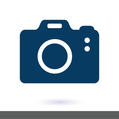 Fotoğraf makinesi simgesi. DSLR kamera simgesi. Dijital kamera. Düz tasarım biçimi. 
