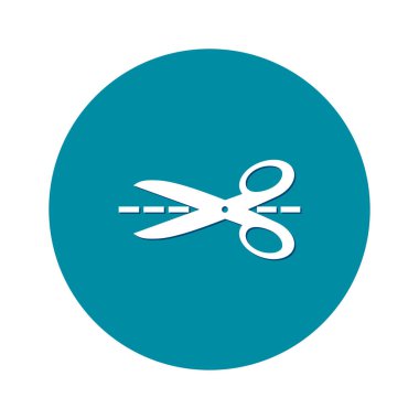 Makas ile kesme hatları simgesi.