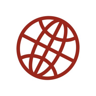 Küre simgesi. Düz tasarım.